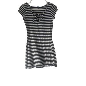 Aeropostale Women's Size Small P Striped Blue White Mini Fit Flare Dress